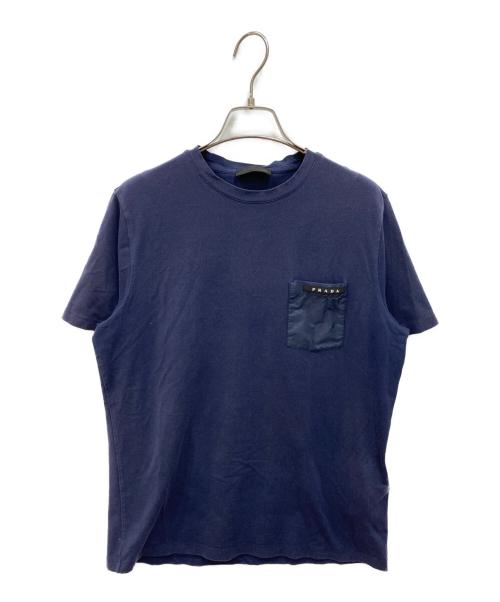 PRADA（プラダ）PRADA (プラダ) ポケットTシャツ ネイビー サイズ:Mの古着・服飾アイテム