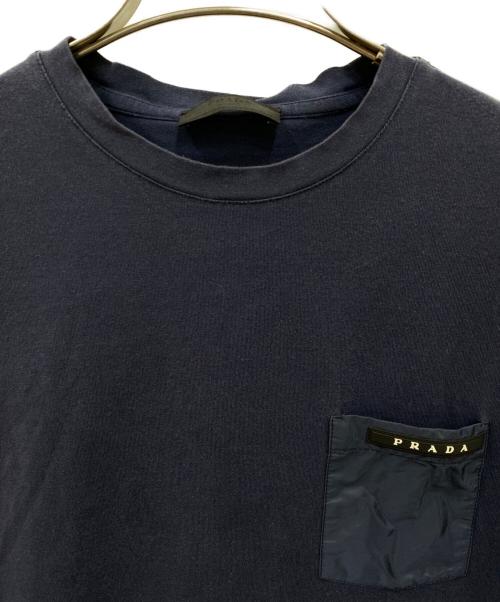 PRADA（プラダ）PRADA (プラダ) ポケットTシャツ ネイビー サイズ:Mの古着・服飾アイテム