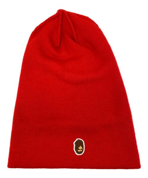 A BATHING APE（アベイシングエイプ）A BATHING APE (アベイシングエイプ) New Era (ニューエラ) ニット帽 レッド サイズ:FREEの古着・服飾アイテム