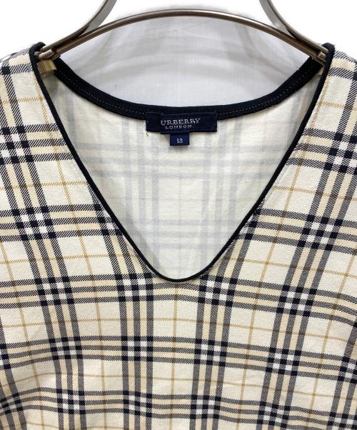 BURBERRY LONDON（バーバリーロンドン）BURBERRY LONDON (バーバリーロンドン) ノバチェック半袖カットソー ベージュ サイズ:13の古着・服飾アイテム