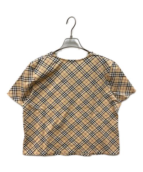 BURBERRY LONDON（バーバリーロンドン）BURBERRY LONDON (バーバリーロンドン) ノバチェック半袖カットソー ブラウン サイズ:15の古着・服飾アイテム
