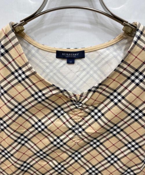 BURBERRY LONDON（バーバリーロンドン）BURBERRY LONDON (バーバリーロンドン) ノバチェック半袖カットソー ブラウン サイズ:15の古着・服飾アイテム