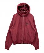 stussy×DOVER STREET MARKETステューシー×ドーバー ストリート マーケット）の古着「ZIP HOODIE」｜レッド