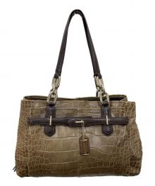 COACH（コーチ）の古着「クロコ型押し バッグ」｜グレー