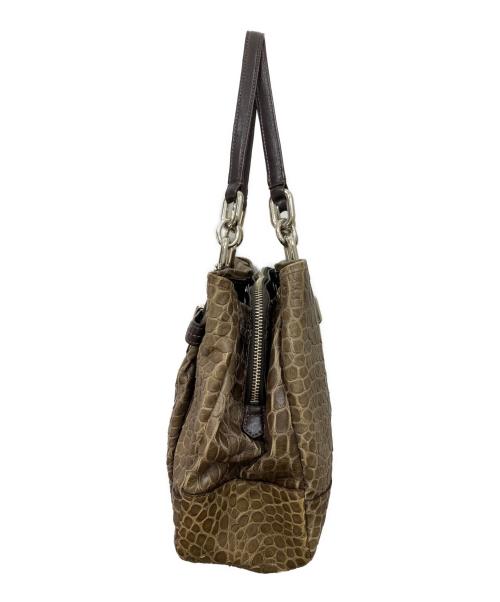 COACH（コーチ）COACH (コーチ) クロコ型押し バッグ グレーの古着・服飾アイテム