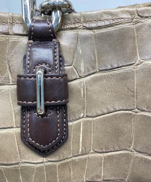 COACH（コーチ）COACH (コーチ) クロコ型押し バッグ グレーの古着・服飾アイテム