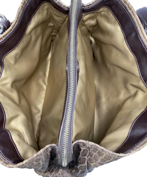 COACH（コーチ）COACH (コーチ) クロコ型押し バッグ グレーの古着・服飾アイテム