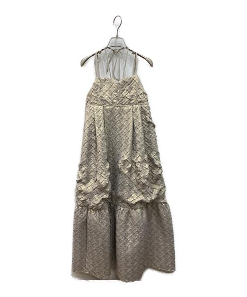 sahara（サハラ）sahara (サハラ) Smocking Design Dress グレー サイズ:FREEの古着・服飾アイテム