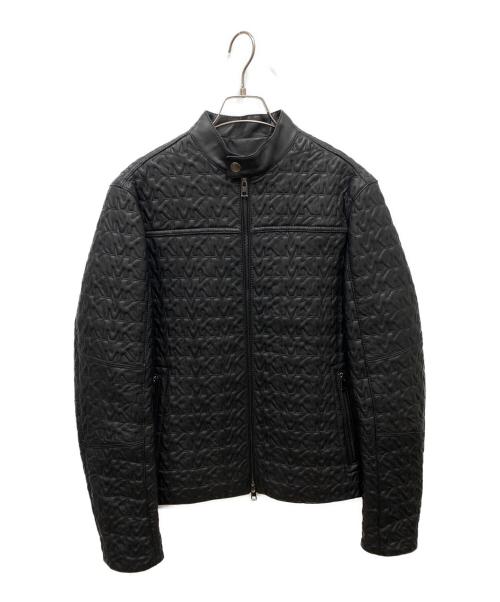 MICHAEL KORS（マイケルコース）MICHAEL KORS (マイケルコース) ロゴキルティングラムレザージャケット ブラック サイズ:Sの古着・服飾アイテム