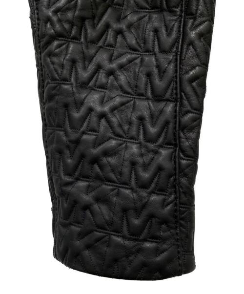 MICHAEL KORS（マイケルコース）MICHAEL KORS (マイケルコース) ロゴキルティングラムレザージャケット ブラック サイズ:Sの古着・服飾アイテム