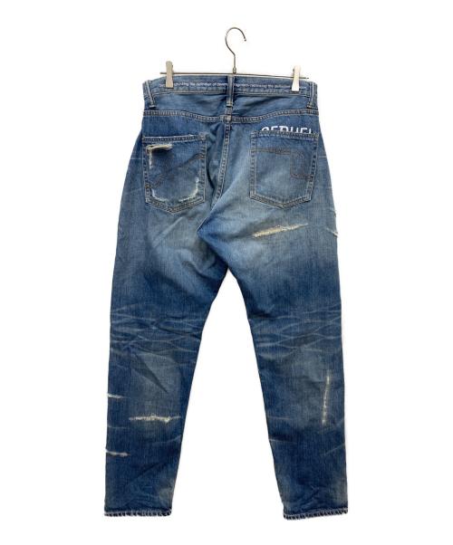 SEQUEL（シークエル）SEQUEL (シークエル) FRAGMENT DESIGN (フラグメントデザイン) ダメージデニムパンツ インディゴ サイズ:XLの古着・服飾アイテム