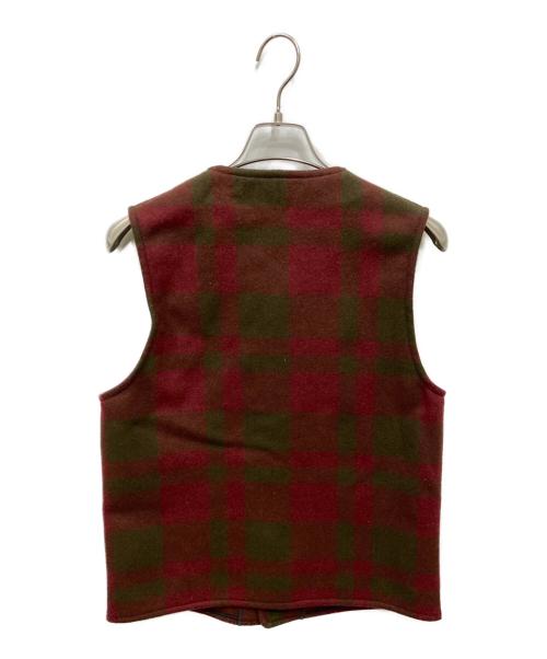 WAREHOUSE & CO.（ウエアハウスカンパニー）WAREHOUSE & CO. (ウエアハウスカンパニー) ウールチェックベスト ブラウン×レッド サイズ:40の古着・服飾アイテム