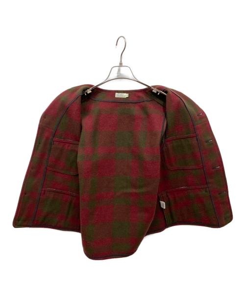 WAREHOUSE & CO.（ウエアハウスカンパニー）WAREHOUSE & CO. (ウエアハウスカンパニー) ウールチェックベスト ブラウン×レッド サイズ:40の古着・服飾アイテム