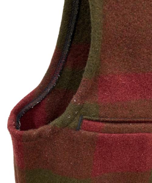 WAREHOUSE & CO.（ウエアハウスカンパニー）WAREHOUSE & CO. (ウエアハウスカンパニー) ウールチェックベスト ブラウン×レッド サイズ:40の古着・服飾アイテム