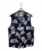 Duke Kahanamokuデュークカハナモク）の古着「COTTON TAILORED VEST DUKE'S PINEAPPLE」｜ネイビー