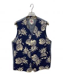 Duke Kahanamoku（デュークカハナモク）の古着「COTTON TAILORED VEST DUKE'S PINEAPPLE」｜ネイビー