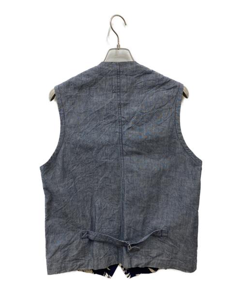 Duke Kahanamoku（デュークカハナモク）DUKE KAHANAMOKU (デュークカハナモク) COTTON TAILORED VEST DUKE'S PINEAPPLE ネイビー サイズ:40の古着・服飾アイテム