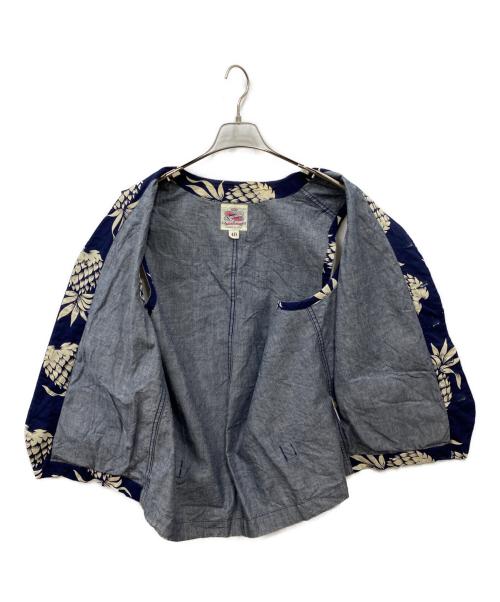 Duke Kahanamoku（デュークカハナモク）DUKE KAHANAMOKU (デュークカハナモク) COTTON TAILORED VEST DUKE'S PINEAPPLE ネイビー サイズ:40の古着・服飾アイテム
