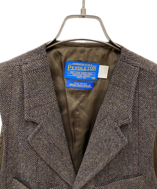 PENDLETON（ペンドルトン）PENDLETON (ペンドルトン) ヘリンボーンベスト ブラウン サイズ:40の古着・服飾アイテム