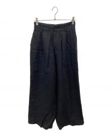 TODAYFUL（トゥデイフル）の古着「タックリネントラウザース」｜ブラック