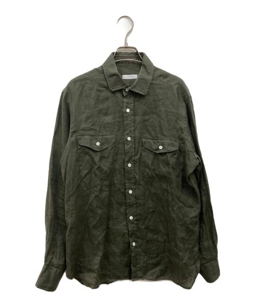 ARCODIO（アルコディオ）ARCODIO (アルコディオ) リネンシャツ カーキ サイズ:Lの古着・服飾アイテム