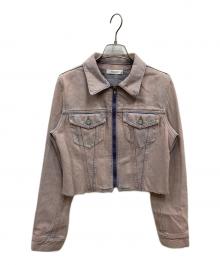 moussy（マウジー）の古着「ZIP UP COMPACT DENIM JACKET」｜ピンク
