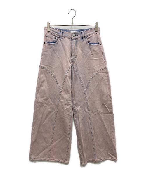 moussy（マウジー）moussy (マウジー) SUNBURNED CHEMICAL BAGGY DENIM PANTS ピンク サイズ:2の古着・服飾アイテム