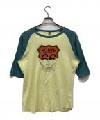 MIHARA YASUHIROミハラヤスヒロ）の古着「ROUTE66スカルTシャツ」｜グリーン×イエロー