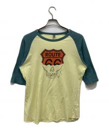 MIHARA YASUHIRO（ミハラヤスヒロ）の古着「ROUTE66スカルTシャツ」｜グリーン×イエロー