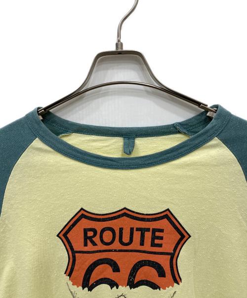 MIHARA YASUHIRO（ミハラヤスヒロ）MIHARA YASUHIRO (ミハラヤスヒロ) ROUTE66スカルTシャツ グリーン×イエロー サイズ:Sの古着・服飾アイテム