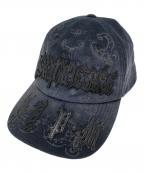 SUPREMEシュプリーム）の古着「25SS LEATHER APPLIQUE PANEL CAP」｜ブラック