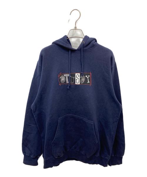stussy（ステューシー）stussy (ステューシー) ロゴプルオーバーパーカー ネイビー サイズ:Lの古着・服飾アイテム