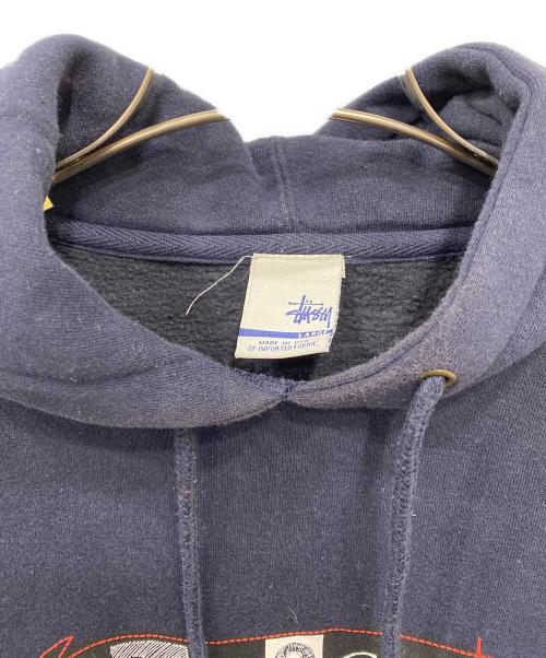 stussy（ステューシー）stussy (ステューシー) ロゴプルオーバーパーカー ネイビー サイズ:Lの古着・服飾アイテム