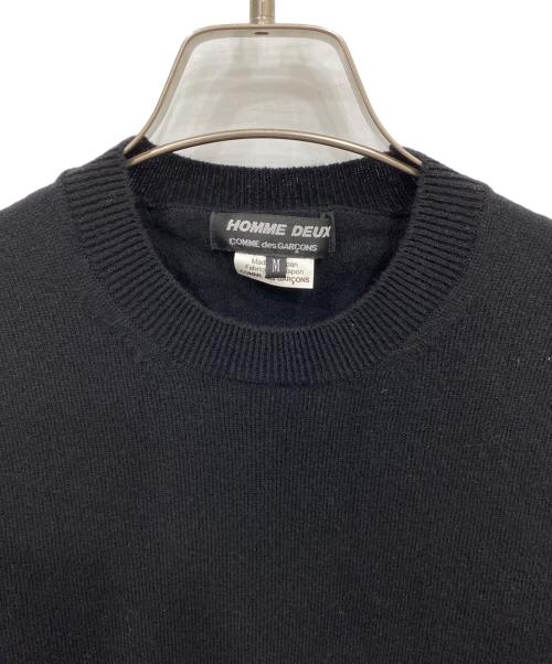 COMME des GARCONS HOMME DEUX（コムデギャルソン オム ドゥ）COMME des GARCONS HOMME DEUX (コムデギャルソン オム ドゥ) クルーネックニット ブラック サイズ:Mの古着・服飾アイテム
