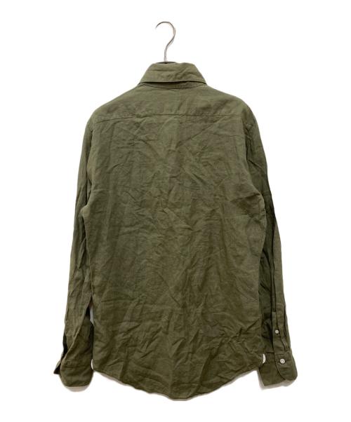 finamore（フィナモレ）Finamore (フィナモレ) リネンシャツ グリーン サイズ:Mの古着・服飾アイテム
