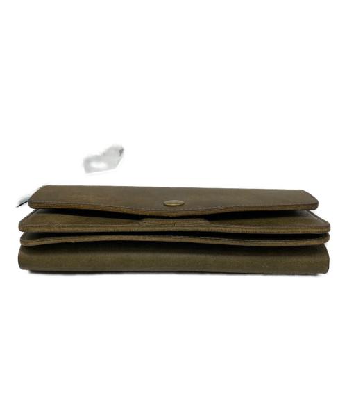 entoan（エントアン）entoan (エントアン) レザー長財布 カーキの古着・服飾アイテム
