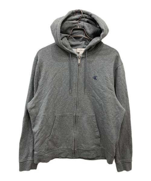Calvin Klein Jeans（カルバンクラインジーンズ）Calvin Klein Jeans (カルバンクラインジーンズ) ジップパーカー グレー サイズ:Lの古着・服飾アイテム