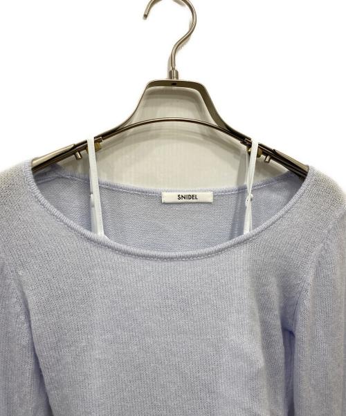 Snidel（スナイデル）Snidel (スナイデル) シアーイレヘムニットコンビワンピース ブルーの古着・服飾アイテム