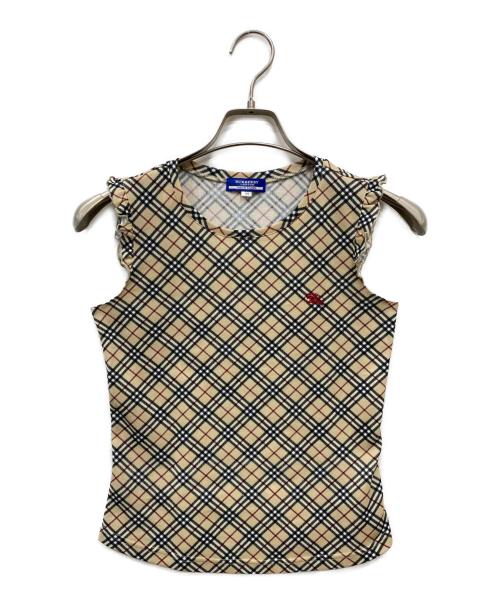 BURBERRY BLUE LABEL（バーバリー ブルー レーベル）BURBERRY BLUE LABEL (バーバリー ブルー レーベル) ノヴァチェック柄ノースリーブブラウス ベージュ サイズ:Mの古着・服飾アイテム