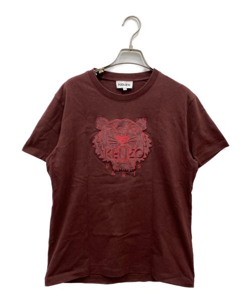 KENZO（ケンゾー）KENZO (ケンゾー) ベロア刺繍フロントロゴT ブラウン サイズ:Mの古着・服飾アイテム