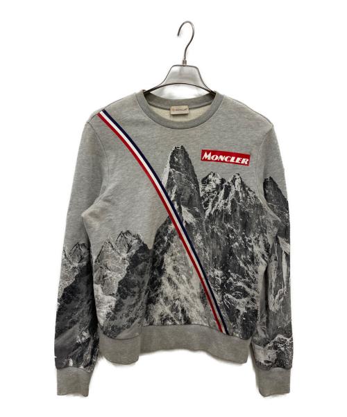 MONCLER（モンクレール）MONCLER (モンクレール) マウンテンプリントクルーネックスウェット グレー サイズ:Sの古着・服飾アイテム