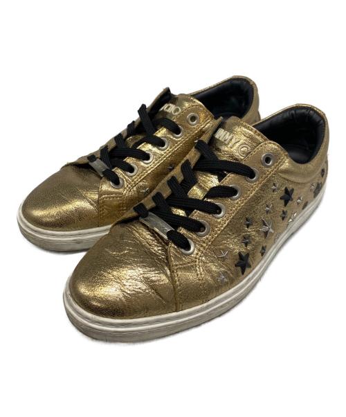 JIMMY CHOO（ジミーチュウ）JIMMY CHOO (ジミーチュウ) CASH スタッズスニーカー ゴールド サイズ:41の古着・服飾アイテム