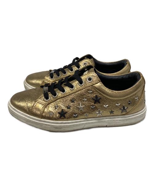 JIMMY CHOO（ジミーチュウ）JIMMY CHOO (ジミーチュウ) CASH スタッズスニーカー ゴールド サイズ:41の古着・服飾アイテム