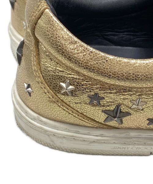 JIMMY CHOO（ジミーチュウ）JIMMY CHOO (ジミーチュウ) CASH スタッズスニーカー ゴールド サイズ:41の古着・服飾アイテム