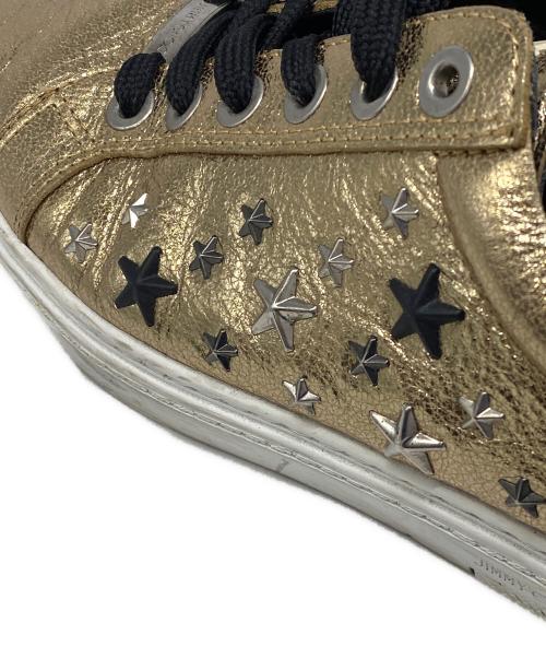 JIMMY CHOO（ジミーチュウ）JIMMY CHOO (ジミーチュウ) CASH スタッズスニーカー ゴールド サイズ:41の古着・服飾アイテム
