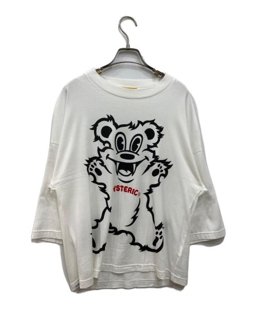 Hysteric Glamour（ヒステリックグラマー）Hysteric Glamour (ヒステリックグラマー) FIRE BEAR オーバーサイズ八分袖Tシャツ ホワイト サイズ:FREEの古着・服飾アイテム