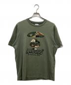 A BATHING APEアベイシングエイプ）の古着「プリントTシャツ」｜カーキ