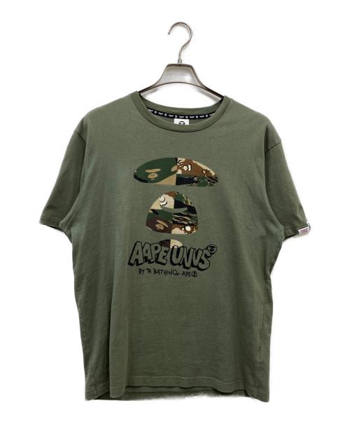 A BATHING APE（アベイシングエイプ）A BATHING APE (アベイシングエイプ) プリントTシャツ カーキ サイズ:XLの古着・服飾アイテム