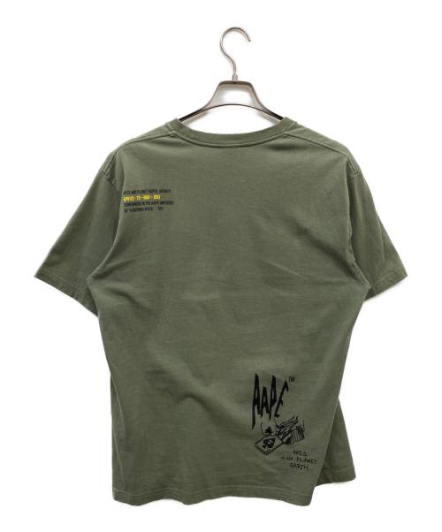 A BATHING APE（アベイシングエイプ）A BATHING APE (アベイシングエイプ) プリントTシャツ カーキ サイズ:XLの古着・服飾アイテム