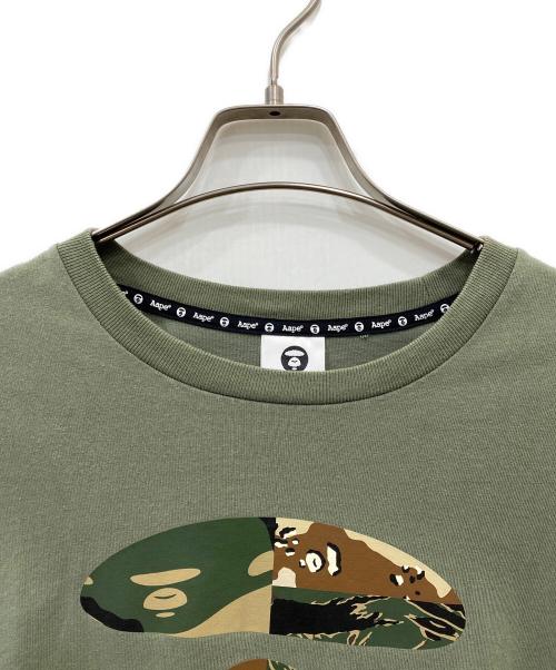 A BATHING APE（アベイシングエイプ）A BATHING APE (アベイシングエイプ) プリントTシャツ カーキ サイズ:XLの古着・服飾アイテム
